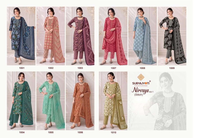 Nirvaya Vol 1 By Suryajyoti Rayon Foil Printed Readymade Dress 